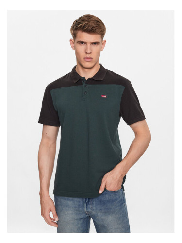 Levi's® Тениска с яка и копчета Colorblock A5800-0000 Зелен Standard Fit