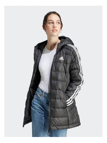 adidas Пухено яке Essentials 3-Stripes HZ4428 Черен Slim Fit