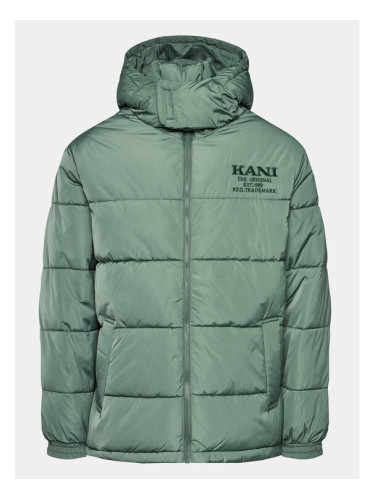 Karl Kani Пухено яке Retro Hooded 6076044 Зелен Regular Fit