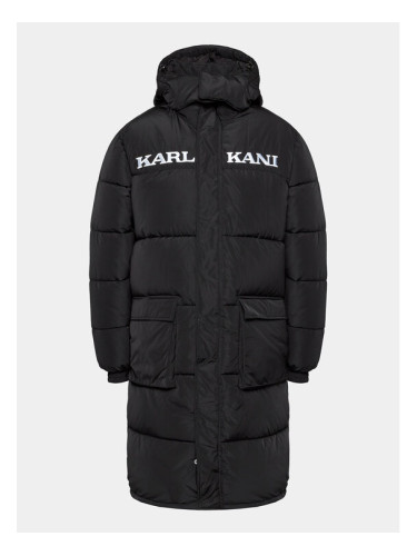 Karl Kani Пухено яке Retro Hooded Long 6076016 Черен Regular Fit