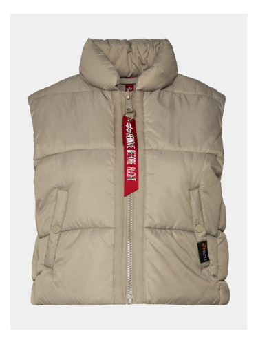 Alpha Industries Елек Puffer Vest Cropped 138007 Бежов Regular Fit