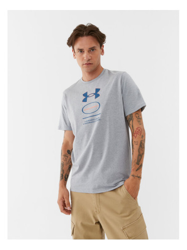 Under Armour Тишърт Ua Core Novelty Graphic Ss 1380957 Сив Loose Fit