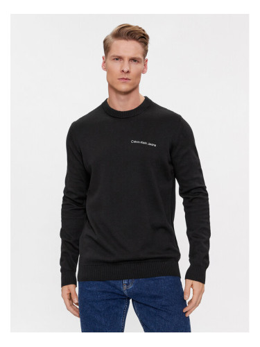 Calvin Klein Jeans Пуловер Institutional Essential J30J324974 Черен Regular Fit