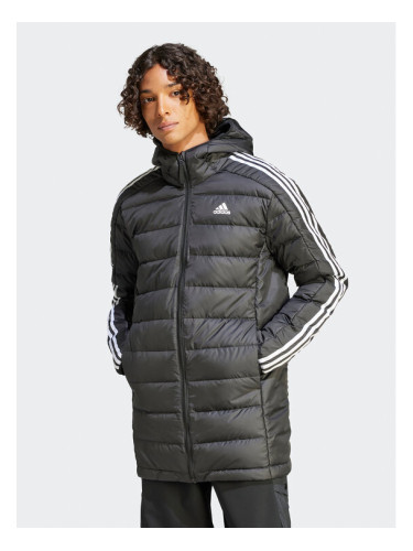 adidas Пухено яке Essentials 3-Stripes HZ8522 Черен Regular Fit