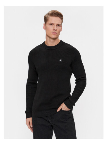 Calvin Klein Jeans Пуловер J30J324598 Черен Regular Fit