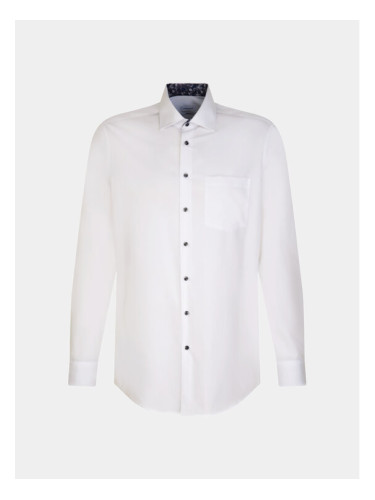 Seidensticker Риза 01.142970 Бял Regular Fit