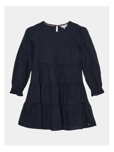 Tommy Hilfiger Ежедневна рокля Broderie Anglaise KG0KG07779 D Син Regular Fit