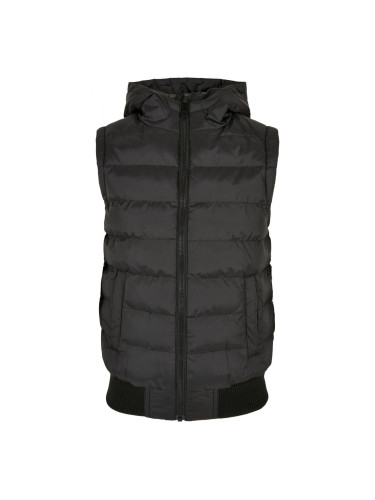 Little boys' vest with bubble hood black/black