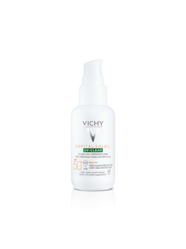 Vichy Capital Soleil UV-Clear Слънцезащитен флуид против несъвършенства SPF50+ 40 ml