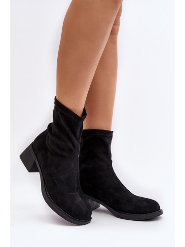 EVENTO Дамски боти на нисък ток кафяви Афротея