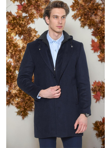 PLT8376 DEWBERRY MEN'S COAT-DARK NAVY BLUE