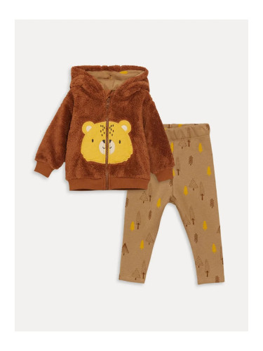 LC Waikiki LCW baby Hooded Long Sleeve Printed Baby Boy 2-Piece Set