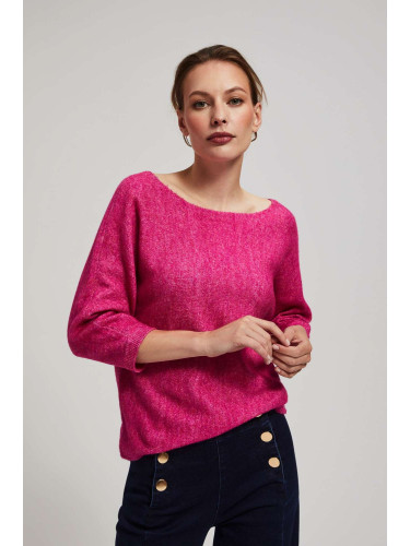 Marisse Fuchsia Sweater With 3/4 Sleeves