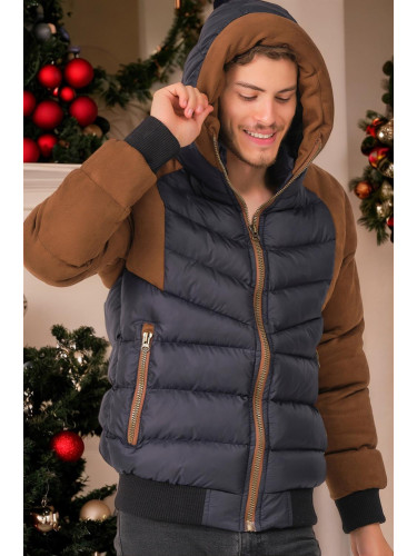 M8649 DEWBERRY MEN'S COAT-PLAIN NAVY BLUE