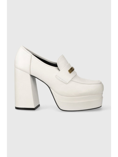 Кожени обувки с дебел ток Karl Lagerfeld Strada в бяло с дебел ток KL30133