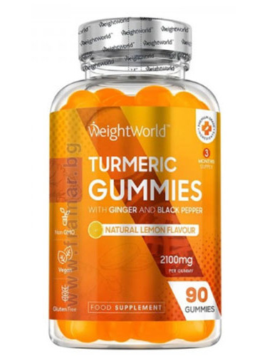 УЕЙТ УЪРЛД КУРКУМА С ДЖИНДЖИФИЛ И ЧЕРЕН ПИПЕР ГЪМИС желирани таблетки * 90