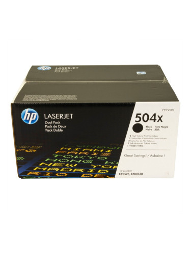 КАСЕТА ЗА HP LASER JET CM3530/CP3525 - Black- Twin pack - P№ CE250XD - заб.: 2x10500k