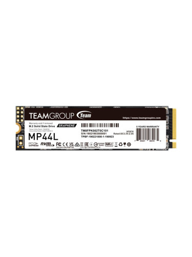 Памет SSD 500GB TeamGroup MP44L, PCIe NVMe, M.2 (2280), скорост на четене до 4800MB/s, скорост на запис до 4400MB/s