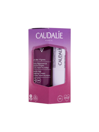 Caudalie Thé Des Vignes Hand & Lip Duo Подаръчен комплект крем за ръце Thé Des Vignes Hand & Nail Repairing Cream 30 ml + балсам за устни Lip Conditioner 4,5 g