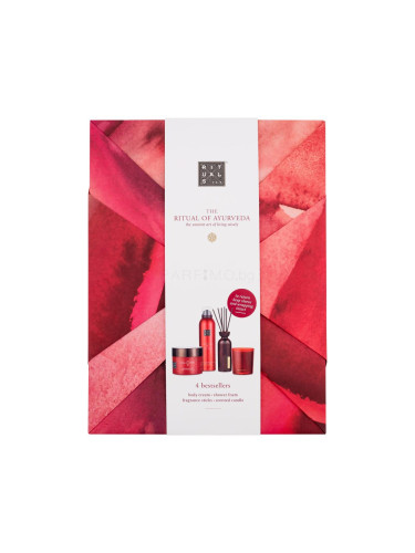 Rituals The Ritual Of Ayurveda 4 Bestsellers Подаръчен комплект душ пяна The Ritual Of Ayurveda Harmonizing Foaming Shower Gel 200 ml + крем за тяло The Ritual Of Ayurveda Balancing Body Cream 200 ml + ароматна свещ The Ritual Of Ayurveda 140 g + ароматни пръчици The Ritual Of Ayurveda 70 ml