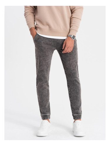 Ombre Men's marbled denim JOGGERS pants - gray