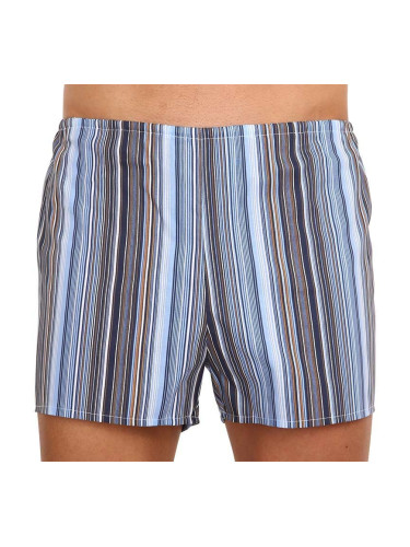 Classic men's boxer shorts Foltýn blue with stripes extra oversize