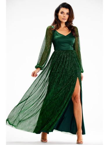 Awama Woman's Dress A626 Bottle Green