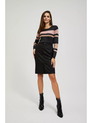 Черна пола-калъф с копчета