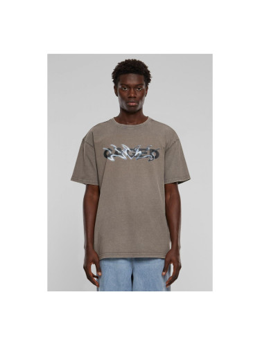 Men's T-Shirt Cagedchrome Acid Heavy Oversize Tee - Beige