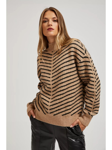 Marisse Beige And Black Striped Sweater