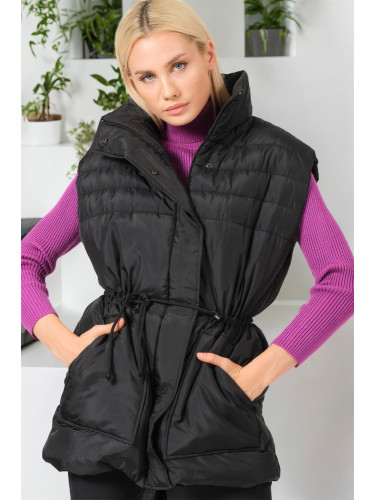 Z6747 DEWBERRY WOMEN'S VEST-PLAIN BLACK