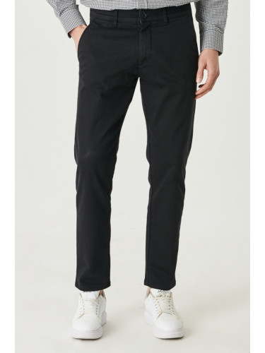 ALTINYILDIZ CLASSICS Men's Black Comfort Fit 360 Degree Stretch All-Directional Side Pocket Trousers.