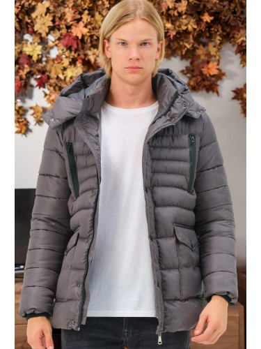 M8657 DEWBERRY MEN'S COAT-PLAIN ANTHRACITE