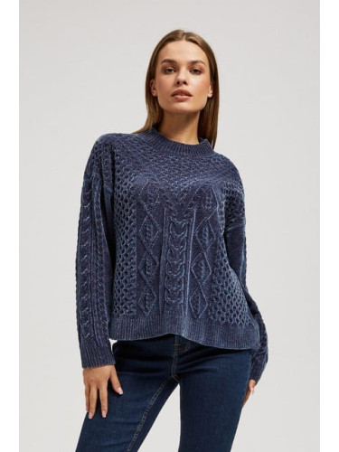 Sweater with decorative fabric