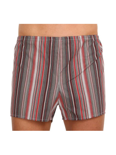 Classic men's boxer shorts Foltýn red with stripes extra oversize