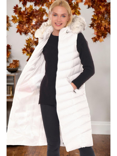 Z6684 DEWBERRY WOMEN'S VEST-LIGHT WHITE