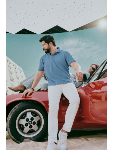 ALTINYILDIZ CLASSICS Men's White 360 Degree Stretchy Comfortable Slim Fit Slim Fit Trousers.