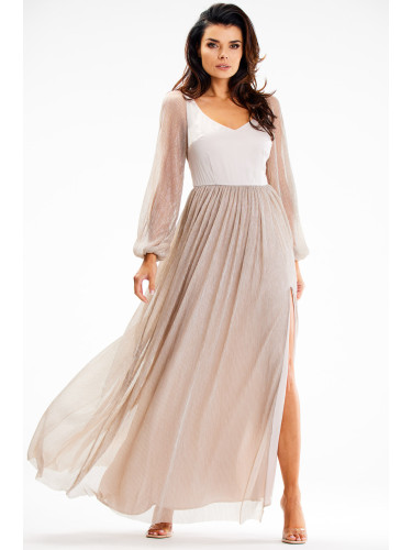 Awama Woman's Dress A626 Beige