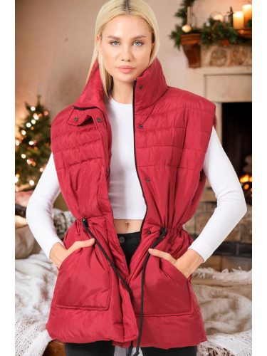 Z6747 DEWBERRY WOMEN'S VEST-PLAIN BURGUNDY