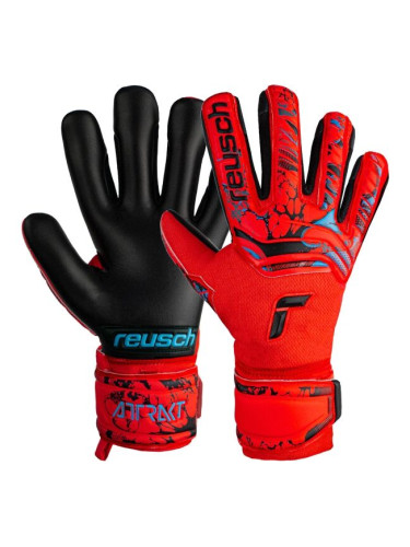 Reusch ATTRAKT GRIP EVOLUTION FINGER SUPPORT Вратарски ръкавици за футбол, червено, размер