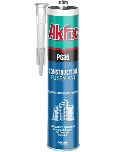 Полиуретаново лепило, строителен уплътнител Akfix PU 635, 310ml, сив