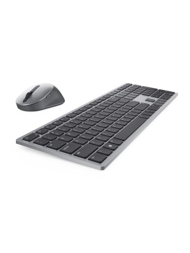Комплект клавиатура и мишка Dell Premier Multi-Device Wireless Keyboard and Mouse - KM7321W, безжични, Bluetooth USB, сиви