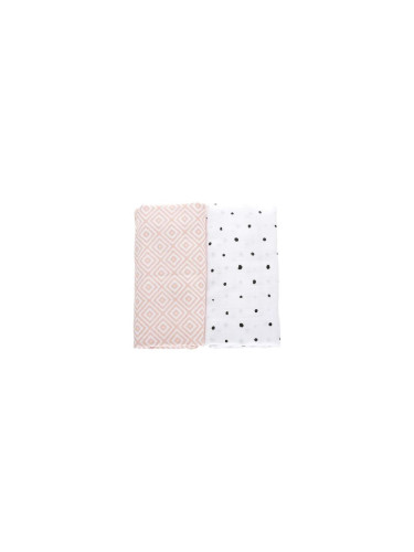 MOTHERHOOD - Муселиново одеялце 2бр. Pink Squares 100x120 см