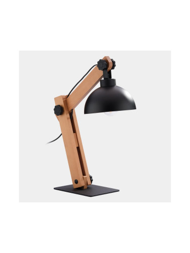 Настолна лампа OSLO 1xE27/60W/230V черен/дърво