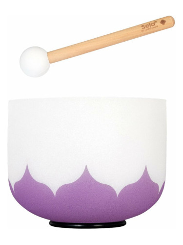 Sela 8" Crystal Singing Bowl Lotus 440 Hz B - Violet (Crown Chakra) incl. 1 Wood Mallet Пеещата купа 8" Crown Chakra