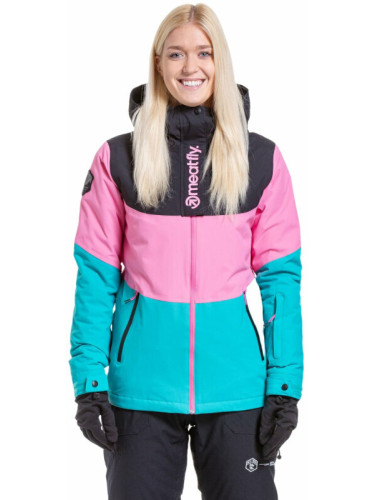 Meatfly Kirsten Womens SNB and Ski Jacket Hot Pink/Turquoise L Ски яке