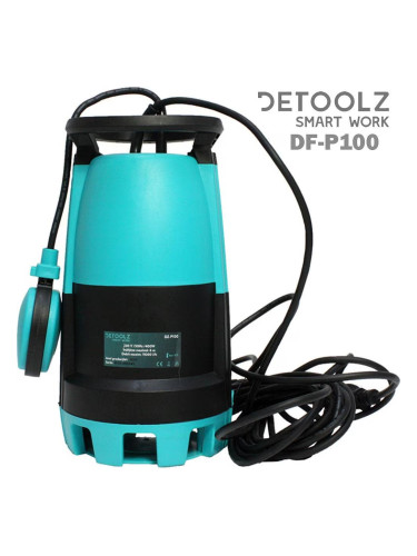 Помпа потопяема за чиста и мръсна вода DETOOLZ DZ-P100, 1 1/4", с поплавък, 400W, 6 м напор
