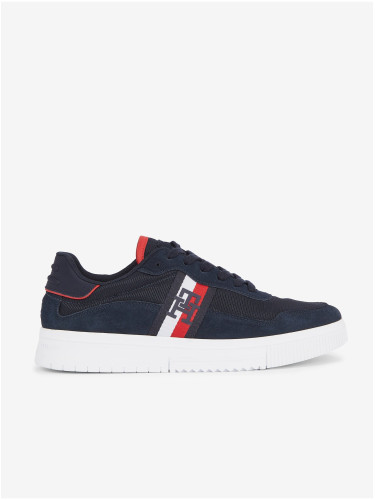 Navy blue men's sneakers with suede details Tommy Hilfiger