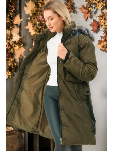 Z6774 DEWBERRY ДАМСКО ПАЛТО-ОБИКНОВЕН КАКИ