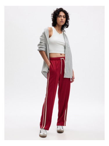Women's red sweatpants with GAP stripes